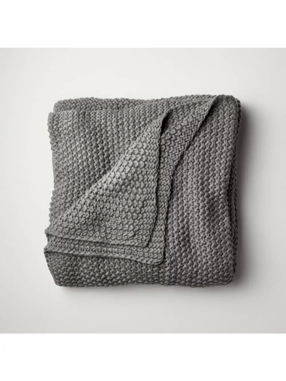 Casaluna King Size Chunky Sweater Knit Bed Blanket Dark Gray 108